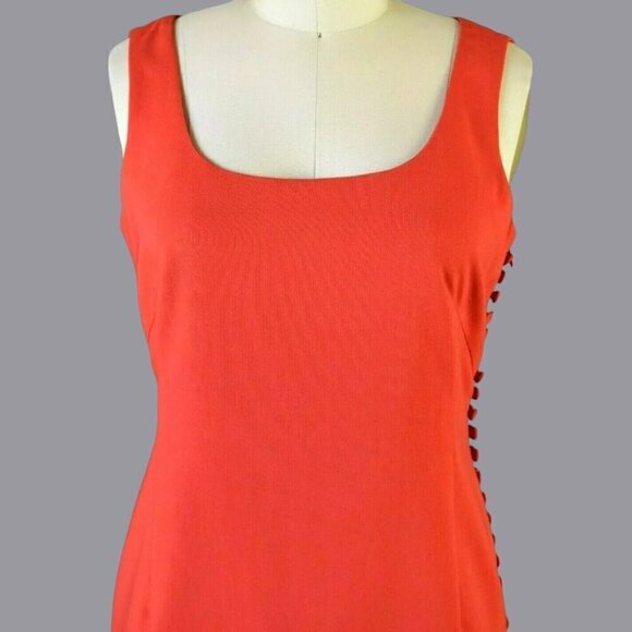 CARLISLE VINTAGE RED WOOL SHEATH DRESS - Picture 2 of 6